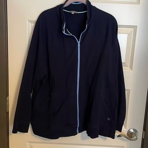T by Talbots Sweatshirt Jacket Zip Up Size 2X Navy